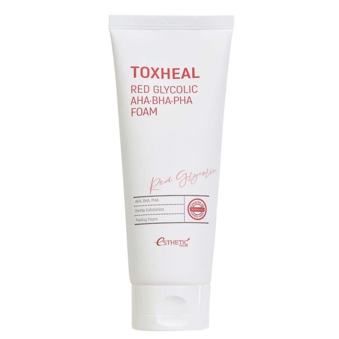 Пенка для умывания с кислотами Esthetic House Toxheal Red Glycolic Aha Bha Pha Foam