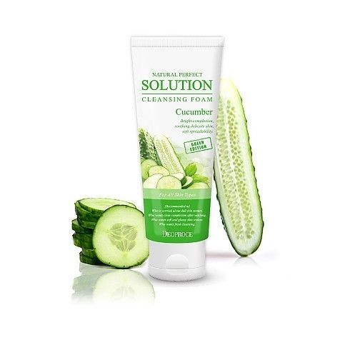 Пенка для умывания с экстрактом огурца Deoproce Natural Perfect Solution Cleansing Foam Cucumber